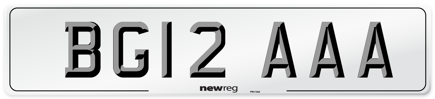 BG12 AAA Number Plate from New Reg